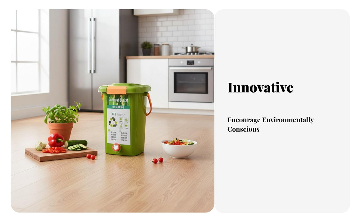 Kitchen Compost Container with Lid Wet-Dry Separation Kitchen Compost Bin Indoor Food Waste Bin Large Capacity for Under Sink