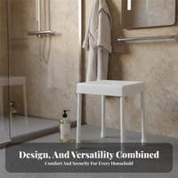 Square Top Bath Stool Non-Slip Shower Chair Strong Load-Bearing for Bathtub