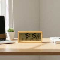 Wood Display Alarm Timepiece Easy to Read Wooden Digital Alarm Timepiece
