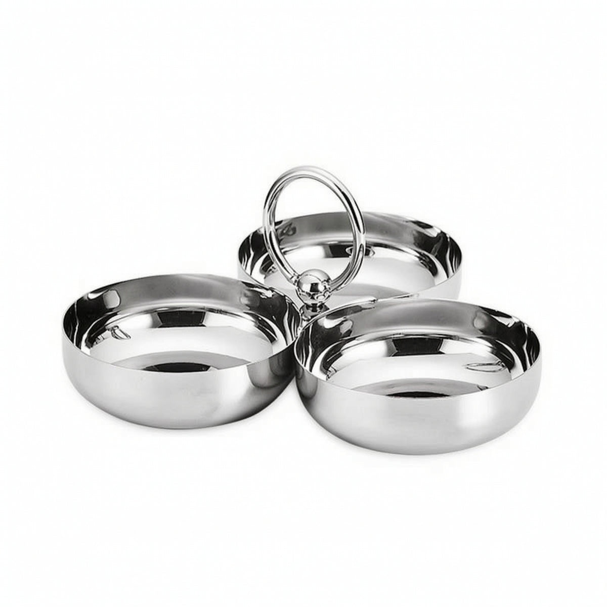 Snack Dish with Carrying Handle Food-Grade 3-in-1 Snack Plate Compact for Hosts
