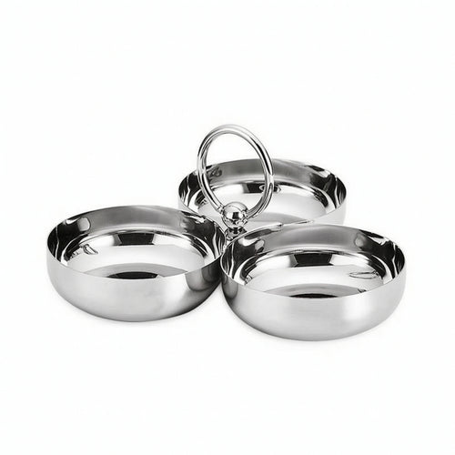 Snack Dish with Carrying Handle Food-Grade 3-in-1 Snack Plate Compact for Hosts