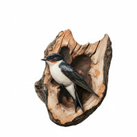 1 Piece Wooden Wall Sign Rustic Bird Hanging Plaque Natural Wood Rope Wildlife Decoration Suitable for Home Decoration Entryway Gift Giving
