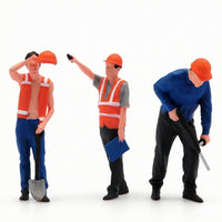 3 Pieces Construction Worker Figures Tiny Figurines Collectible for Collectors