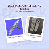 Sliding Door Lock, Aluminum Alloy Hook Lock, kid protection Protection, Easy Installation for Sliding Doors and Glass Panels