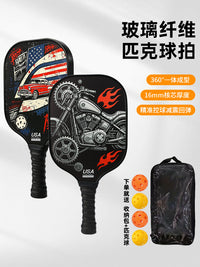 16mm Fiberglass Pickleball Paddle Set with 4 Balls and Storage Bag for Adults and Kids Outdoor Training