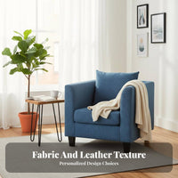 Upholstered Club Chair Space Saving Sofa Minimalist Design Plush Feel Upholstery for Homeowners, Living Room, Office