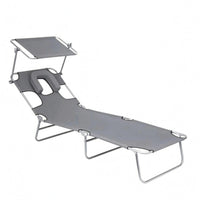 Folding Lounge Chair Metal Frame Reclining Cot Portable for Sunbathing Area