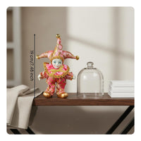 Rose Jester Doll Decorative Fortunate Clown Doll Gold Trim for Collectors