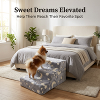 Dog Steps Stairs Bed Non-Slip Pet Small Dogs, Dog Steps for Elderly Dogs, Glow i #variant:Grey with Luminous Stars and Moons