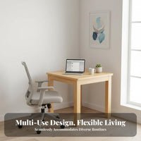 Square Meal Table sturdy Wood Square Utility Table Multi-Purpose Simple Design for Apartment Dwellers, Study Room, Home Office