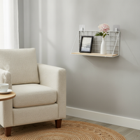 No-Drill Wall-Mounted Storage Basket Shelf for Living Room, Bedroom, Kitchen, Bathroom