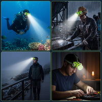 Rechargeable Diving Headlight with Headband USB-C Diving Headlamp Bright Underwater Headlamp Portable for Divers
