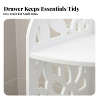 2-Tier Corner Organizer Space-Saving Tiered Organizer with Drawer Waterresistant Countertop Shelf for Homeowners, Students, Washroom, Kitchen