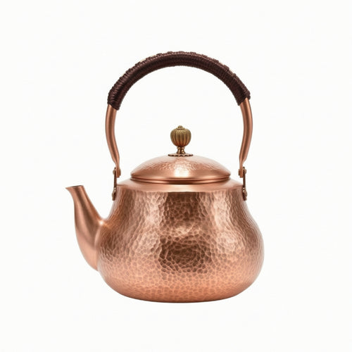 Copper Tea Kettle Round-Bodied Copper Kettle Coating-Uncoated for Kitchen