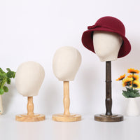 Wooden Head Mannequin for Hat Display, Female Head Model for Jewelry and Wig