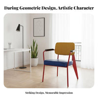 Chair with Semi-Circle Spine Geometric Design Design Seating Furniture Light Luxury Artistic Aesthetic for Home Office, Entryway