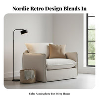 Boucle Accent Chair Removable Cover Single Sofa Cleanable Adaptable for Interior Decorators, Living Room, Bedroom