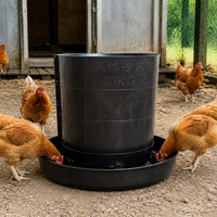 40kg Chicken Feeder, Poultry Feeder with Lid, Large Capacity Chicken Feeders No Waste for Smallholding