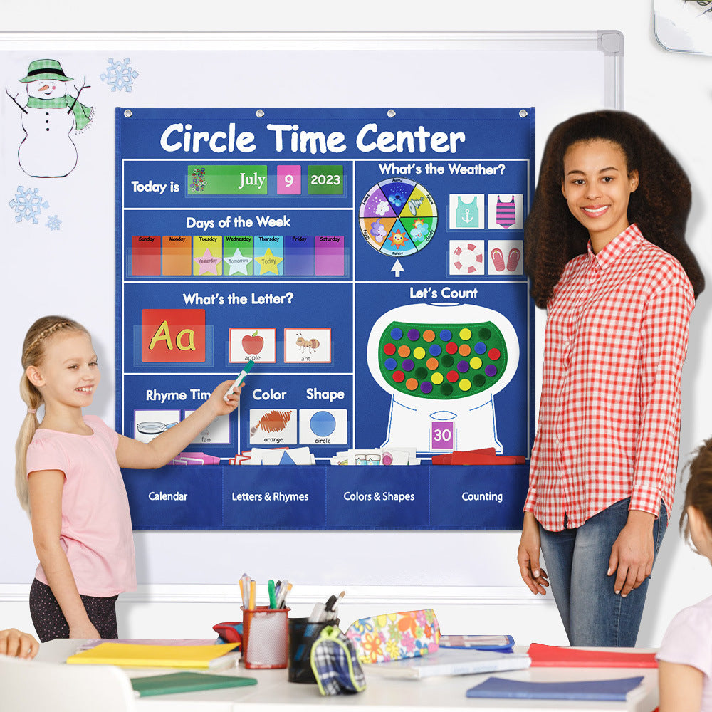 Calendar Weather Card and Learning Center Pocket Chart for Kids