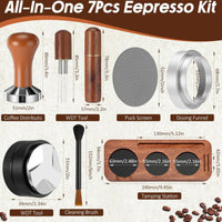 Espresso Accessory Kit with Wooden Station Organized Espresso Accessories Kit with Compacting Station Premium for Kitchen Counter