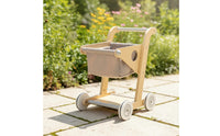 Toddler Wooden Push Cart Lightweight Push Cart with Cloth Basket Safe Wooden Baby Stroller Smooth for Playroom