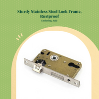 Universal door lock frame, quiet latch, interior privacy lock, adjustable for wooden room doors, easy installation, home security