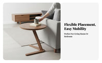 double-level Round Stand adaptable Use Side Table even Rounded Corners for Bedroom