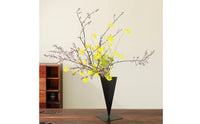 Cone Vase with Square Base Tapered Flower Holder Tall for Entryway, Minimalists