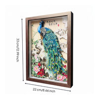 Paper Cut Peacock Decor Housewarming Gift Peacock Tabletop Decoration Fine Workmanship for Tea Room