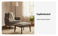 Upholstered Rectangular Stool Vintage Design Footstool Multi-Functional for Home