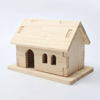 Wooden House Model Unfinished DIY Wooden House Wood for Hobbyists, Woodcrafting Practice