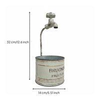 Faucet-Top Planter Weathered Vintage Iron Planter Indoor Outdoor Use