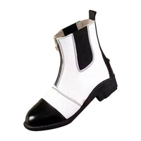 Pu Leather Equestrian Riding Boots with Block Heel Short Shaft Equestrian Boots with Lateral Closure Comfortable Footwear for Women