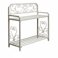 2 Pieces 2-Tier Stepped Rack Vintage Aesthetic 2-Piece Ornate Planter Bench
