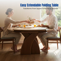 Travertine Sintered Stone Dining Table, Walnut Finish, Vintage Design, Extendable, Foldable, Circular, New 2026