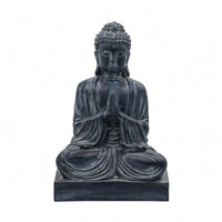 Seated Buddha Statue Dark Finish Spiritual Decor 30 Cm Tall for Garden, Tea Room