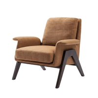 Upholstered Wood Frame Armchair Nordic Design Upholstered Wooden-Frame Armchair Minimalist firm-density Foam padding for Adults