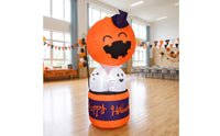 Inflatable Hot-Air Balloon Freestanding Pumpkin Inflatable with Ghosts Citrouille Gonflable Seasonal Gonflable d’Halloween