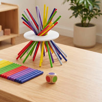 Hand-Eye Coordination Balance Stick Game Color Matching Tabletop Balance Game Colorful Toy Family-Friendly for Children, Preschool, Party