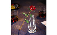 Crystal Flower Figurine Romantic Gift Crystal Flower Figurine Ornament Elegant Decorative Home Decoration for Girlfriend, Women