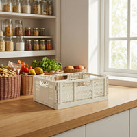 Foldable Basket with Handles Portable Plastic Basket with Handles Stackable