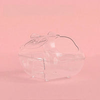 Transparent Hamster Bath and Hamster Sand Bath, Small Reusable Hamster House, Odour Controlling Hamster Toilet with Spoon for Moisture Management