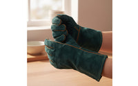 Leather Gloves with Long Cuffs Heavy Duty Bovine Leather Gloves with Extended Forearm Guard Guarding for Welders, Gardeners, Metalworking, Gardening