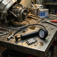 Pressure Test Kit Double-rangeScale Outboard Gearbox Leak Tester Kit Hand-Operated for Boat Mechanics