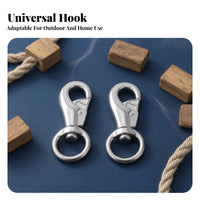 Heavy Duty Swivel Snap Hook Stainless Steel Swivel Eye Snap Hook Spring-Loaded Clip Rust Resistant for Pet Leash, Marine
