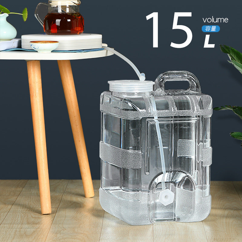 15L PC Transparent Square Water Bucket for Tea and Home Use