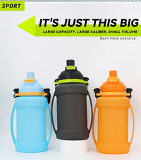 Foldable Silicone Sports Water Bottle with Dual Drinking Spouts