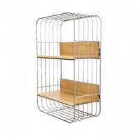 Wall-Mounted Storage Rack Stainless Steel Furniture Rounded Corners for Kitchen