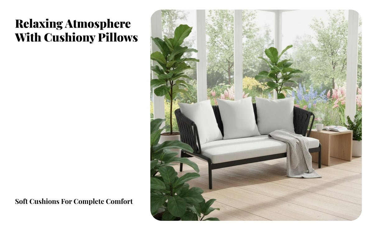 4 Pieces Weather-Resistant 4-Piece Woven Seating Set Thick seat pads Outdoor Furniture sturdyDuty Frame Garden Lounge Group Low Maintenance for Hotel Managers, Business Owners, Patio, Terrace, Sunroom, Backyard