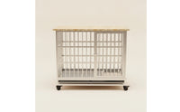 Easy to Clean Indoor Dog Crate with Wood Top Stylish Dog Crate Furniture Smooth-Rolling Gnaw-resistantResistant for Apartment